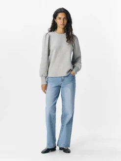 Hot Object Objandrea Re L/S O-Neck Top 4853644 Light Grey Melange