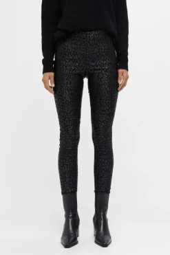 Hot Object Objbelle Coated Leggings Black/Animal
