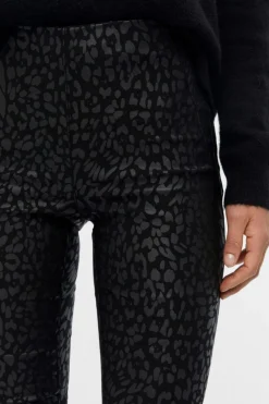 Hot Object Objbelle Coated Leggings Black/Animal
