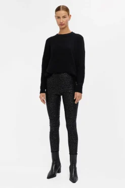 Hot Object Objbelle Coated Leggings Black/Animal