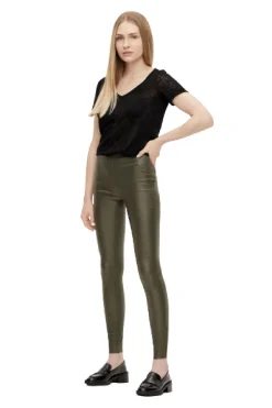 New Object Objbelle Mw Coated Leggings Forest Night