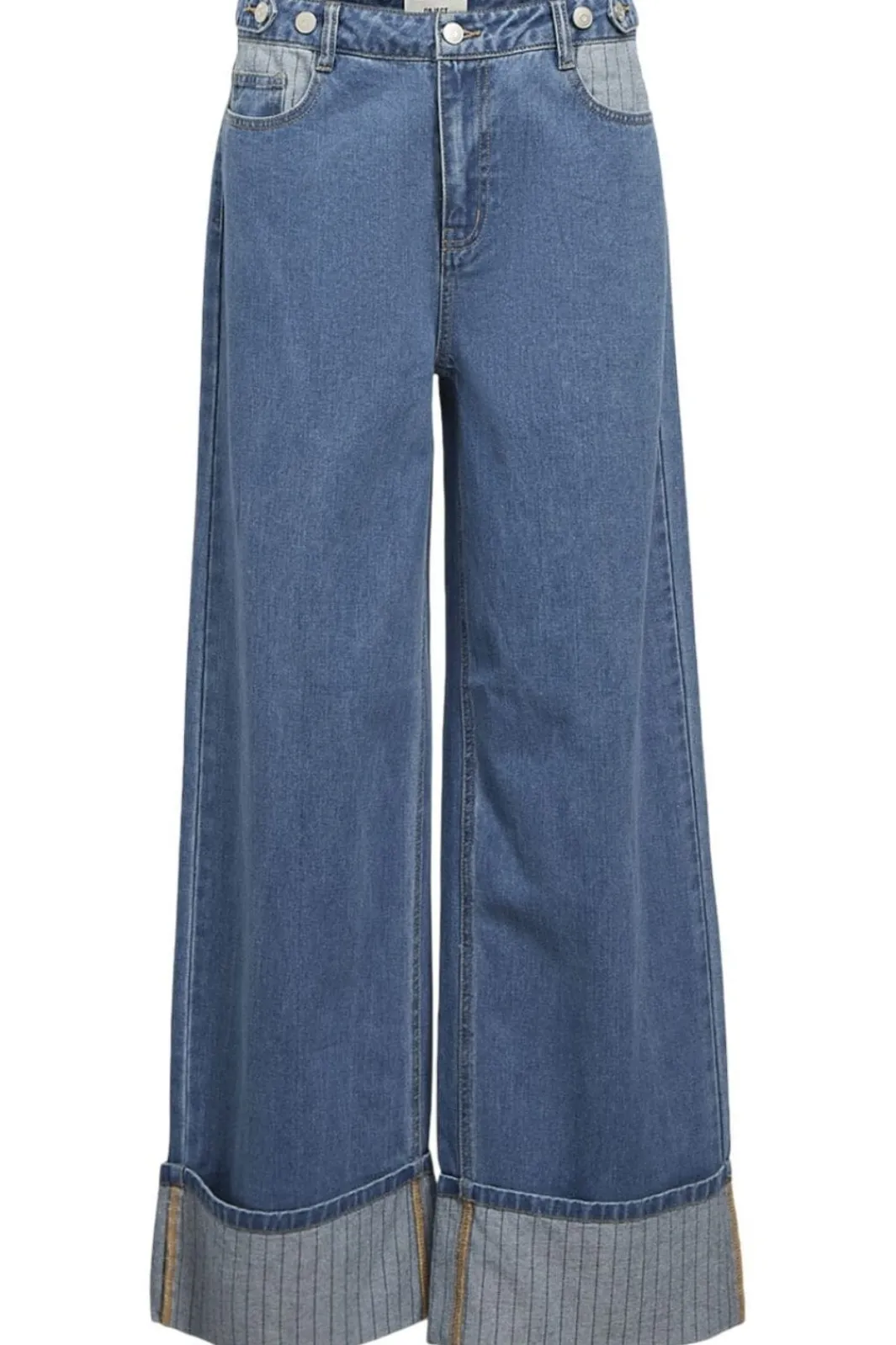 Discount Object Objcasey Lo Denim Pants Aw Fair 24 4752668 Medium Blue Denim Stripe Fold Up