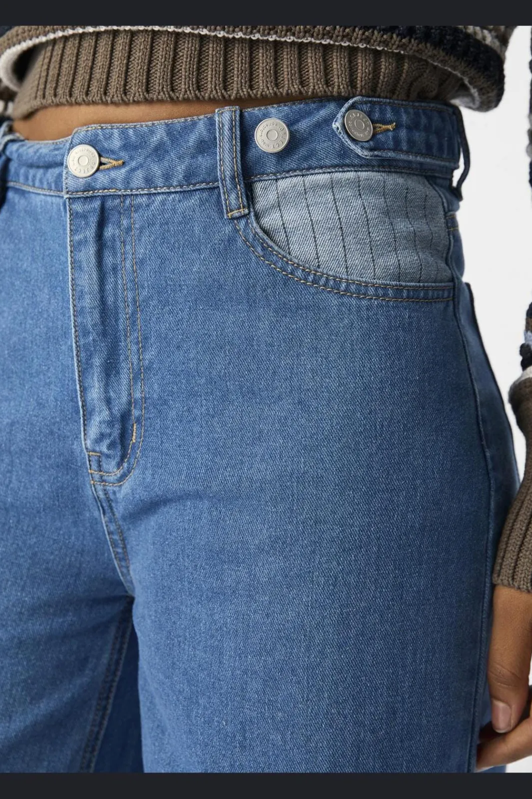 Discount Object Objcasey Lo Denim Pants Aw Fair 24 4752668 Medium Blue Denim Stripe Fold Up