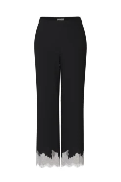 Online Object Objdalme Lace Pants Aw Fair 5072324 Black White Lace