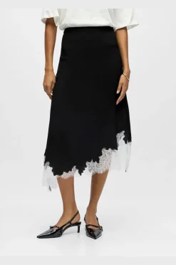 Discount Object Objdalme Long Lace Skirt Aw Fair 25 5065716 Black White Lace