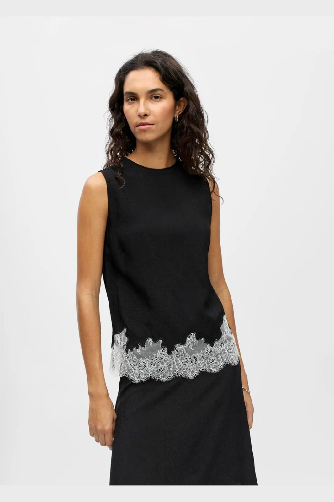 Best Object Objdalme Sl Lace Top Aw Fair 25 5065712 Black White Lace