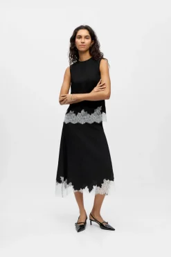 Best Object Objdalme Sl Lace Top Aw Fair 25 5065712 Black White Lace