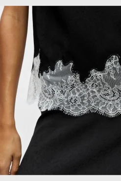 Best Object Objdalme Sl Lace Top Aw Fair 25 5065712 Black White Lace