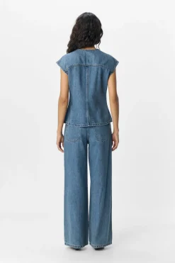 Object Objdivona Denim S/L Waistcoat 140 4823942 Medium Blue Denim