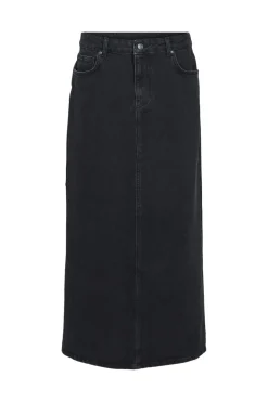 Clearance Object Objellen Long Denim Skirt 4614167 Black Denim