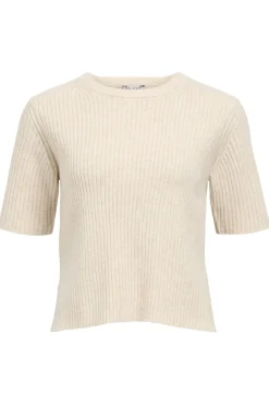 Clearance Object Objelva 2/4 Re O-Neck Knit 4788924 Humus White Sand Melange