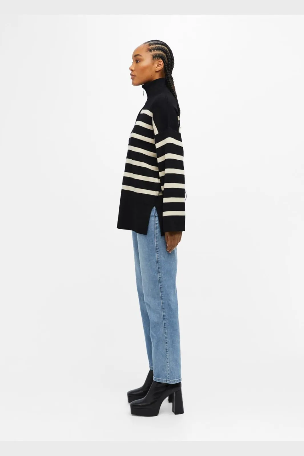 Outlet Object Objester L/S Knit Zip Pullover 4177786 Black Sandshell