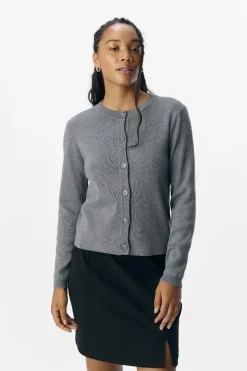 Object Objester Sli L/S Knit Cardigan 4613505 Medium Grey Melange