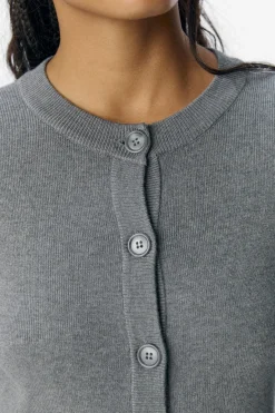Object Objester Sli L/S Knit Cardigan 4613505 Medium Grey Melange
