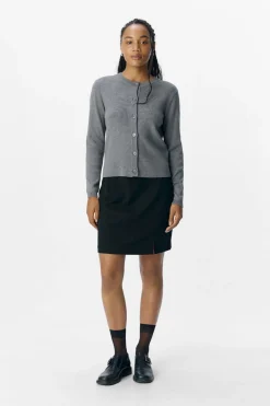 Object Objester Sli L/S Knit Cardigan 4613505 Medium Grey Melange