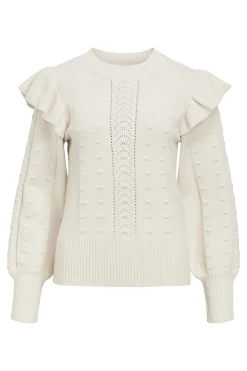Clearance Object Objjulia Knit L/S Re Pullover 134 4569460 White Sand Melange