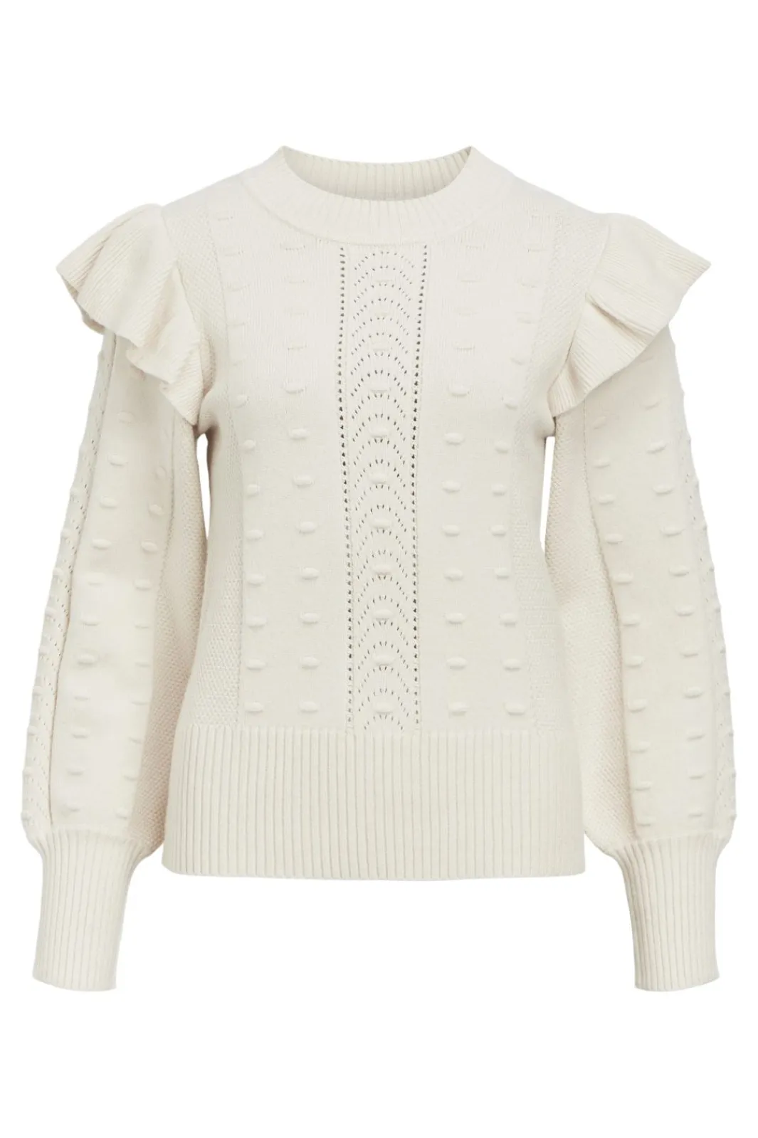Clearance Object Objjulia Knit L/S Re Pullover 134 4569460 White Sand Melange
