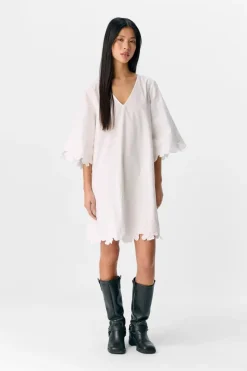 Sale Object Objkamma 3/4 Lo Short Dress Ss Fair 25 4881814 Cloud Dancer