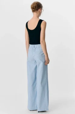New Object Objlisa Wide Pant 4810941 Cloud Dancer Cornflower Blue
