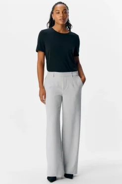 Discount Object Objlisa Wide Pant 4656652 Light Grey Melange