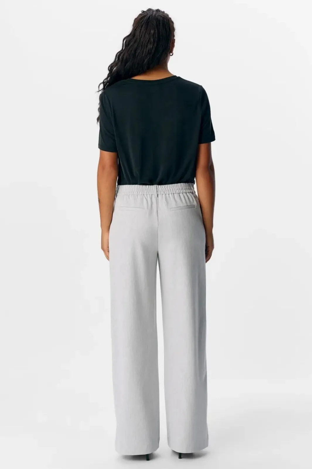 Discount Object Objlisa Wide Pant 4656652 Light Grey Melange