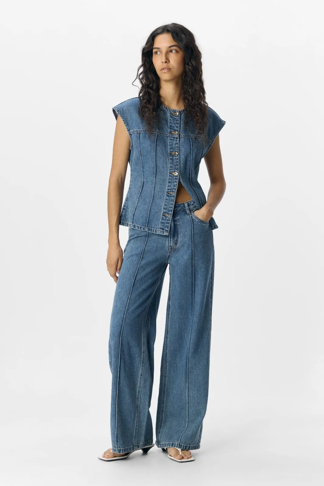 Sale Object Objmoji Divona Wide Jeans 140 4823949 Medium Blue Denim
