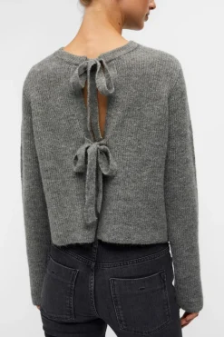 Object Objparvi Knit Cardigan 130 4434593 Medium Grey Melange