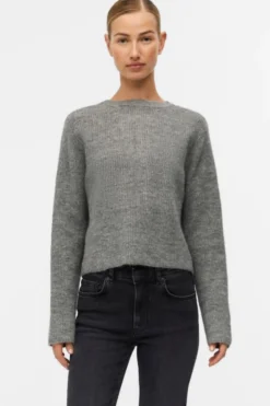 Object Objparvi Knit Cardigan 130 4434593 Medium Grey Melange