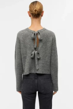 Object Objparvi Knit Cardigan 130 4434593 Medium Grey Melange