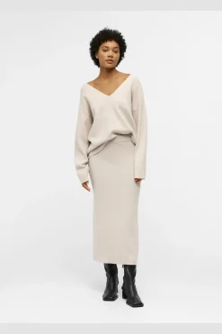 Discount Object Objreynard Knit Skirt 4487647 Silver Gray