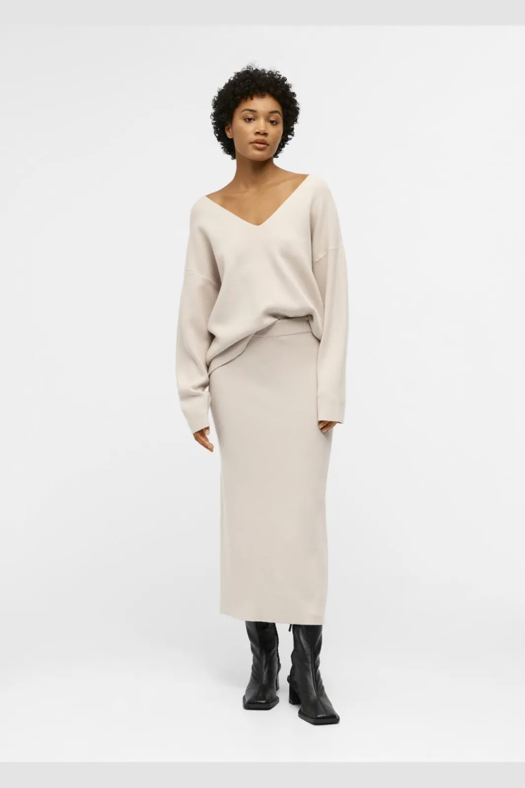 Discount Object Objreynard Knit Skirt 4487647 Silver Gray