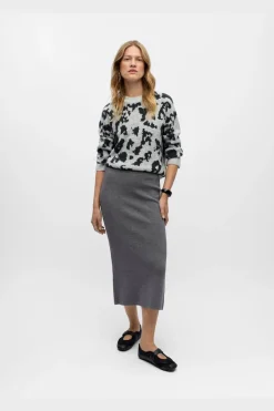 Clearance Object Objreynard Knit Skirt 4856930 Medium Grey Melange