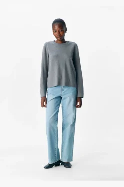 Online Object Objreynard O-Neck Pullover 4789477 Medium Grey Melange