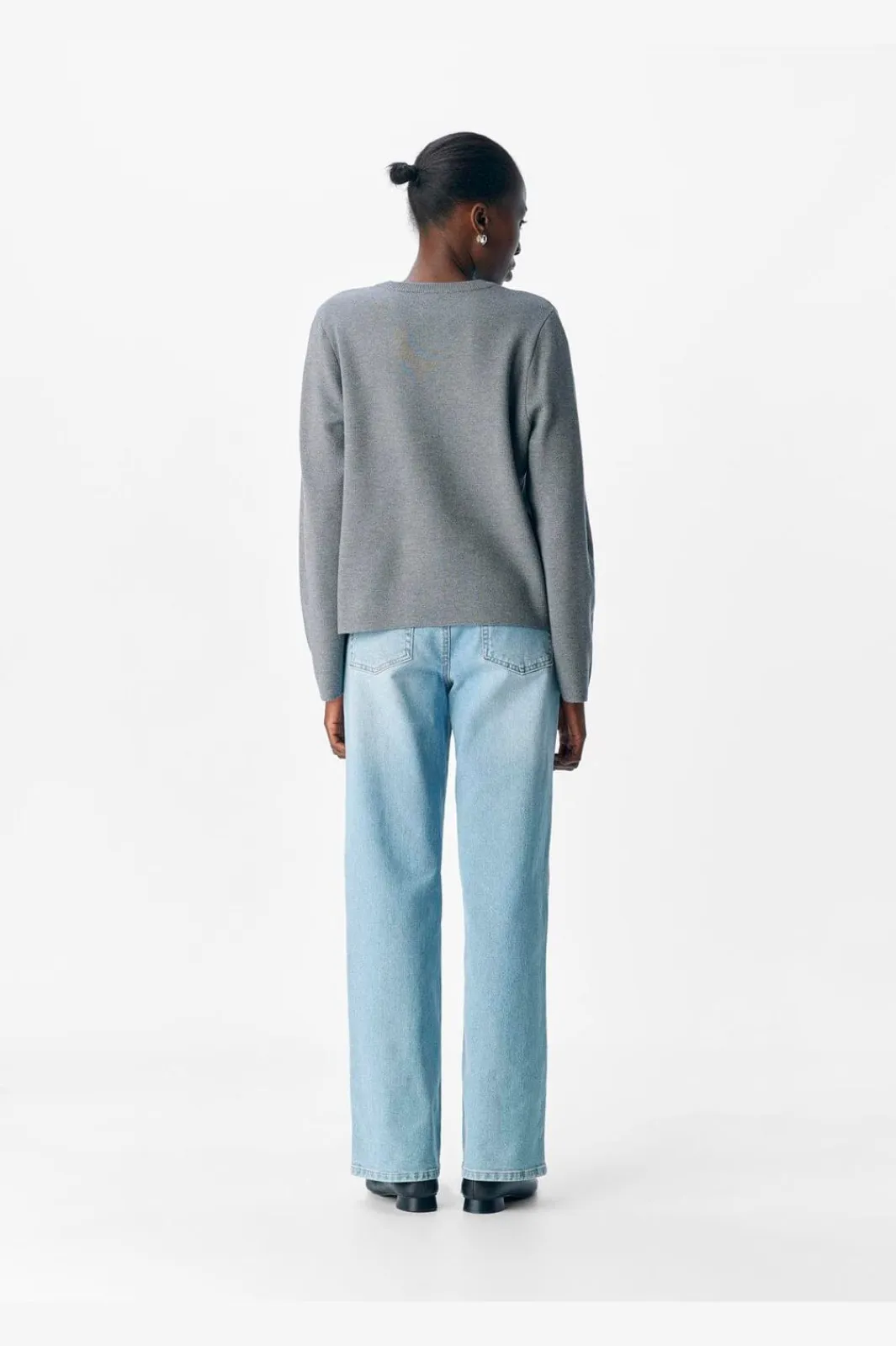 Online Object Objreynard O-Neck Pullover 4789477 Medium Grey Melange