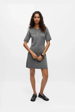Object Objreynard S/S Knit Re Dress 4979977 Medium Grey Melange Mop