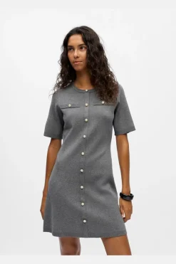 Object Objreynard S/S Knit Re Dress 4979977 Medium Grey Melange Mop