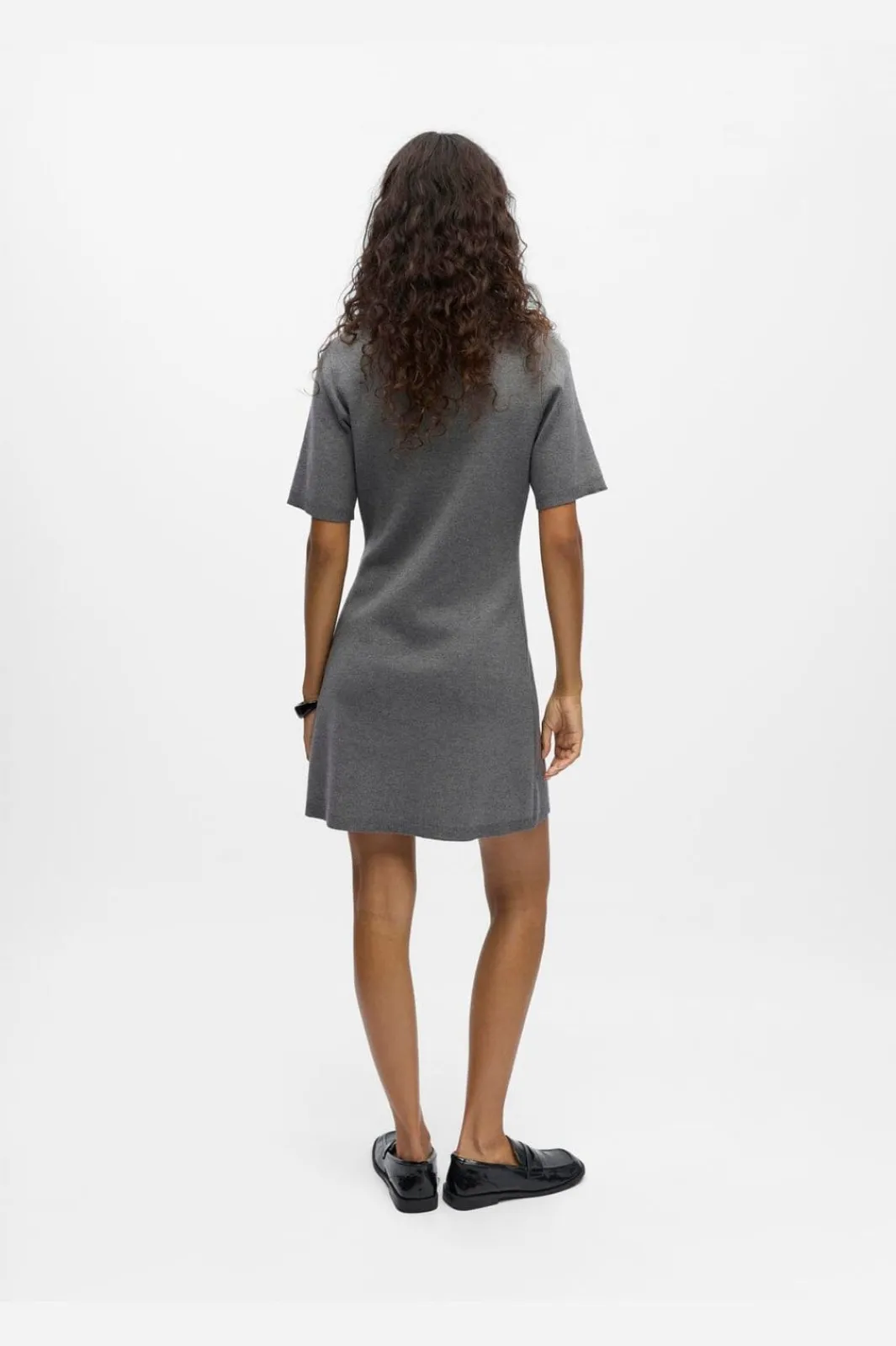 Object Objreynard S/S Knit Re Dress 4979977 Medium Grey Melange Mop