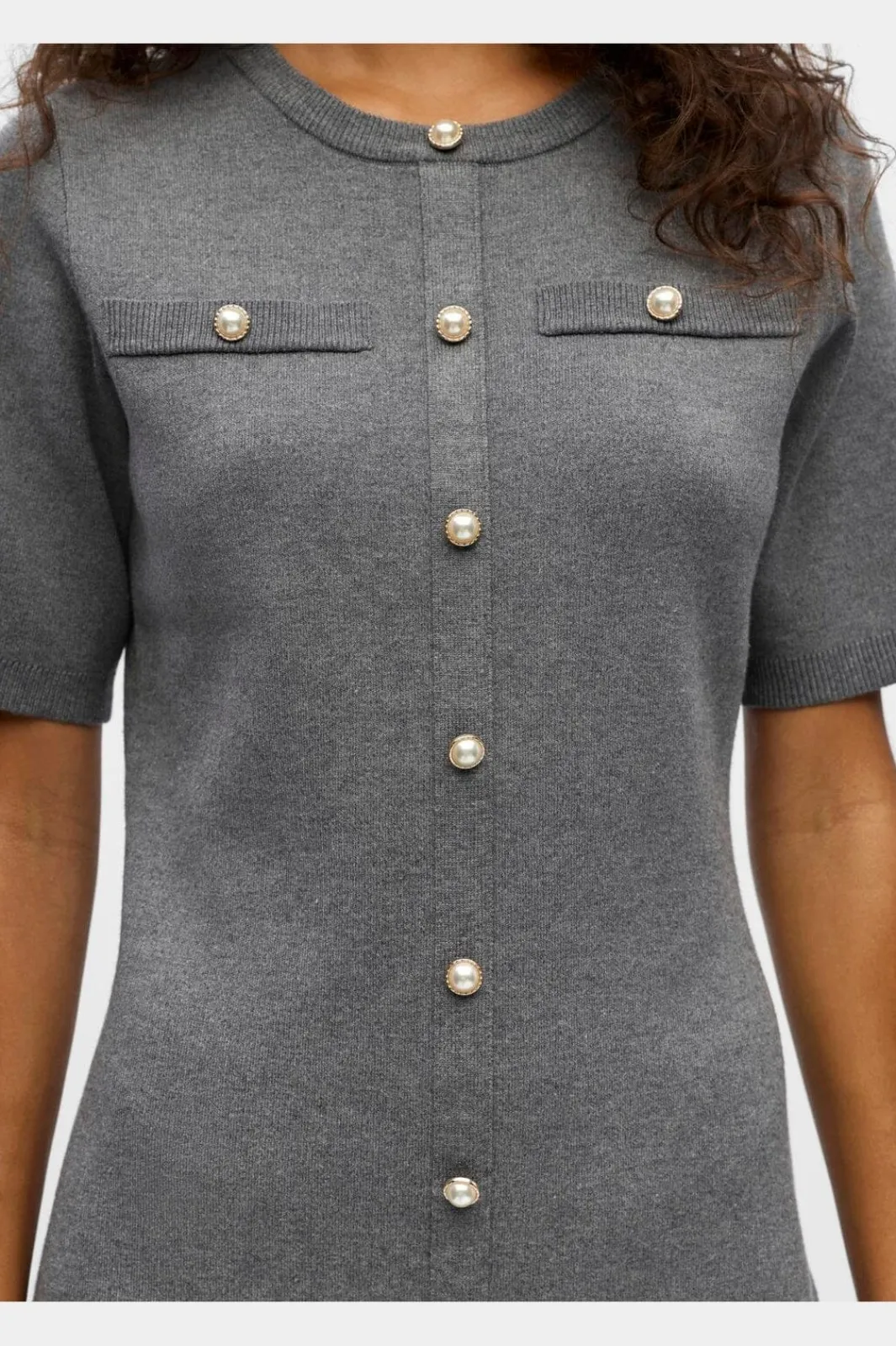 Object Objreynard S/S Knit Re Dress 4979977 Medium Grey Melange Mop