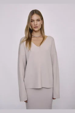 Outlet Object Objreynard V-Neck Pullover 4487646 Silver Gray