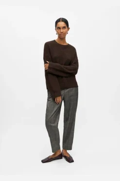 Outlet Object Objsaggia Ls Lo Pullover 4872679 Seal Brown Melange