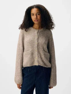 Clearance Object Objsaggia Re L/S Knit Cardigan 4854325 Humus Melange