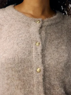 Clearance Object Objsaggia Re L/S Knit Cardigan 4854325 Humus Melange