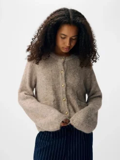 Clearance Object Objsaggia Re L/S Knit Cardigan 4854325 Humus Melange