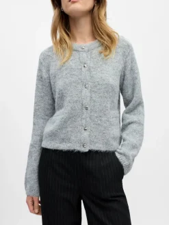 Clearance Object Objsaggia Re L/S Knit Cardigan 4859656 Medium Grey Melange