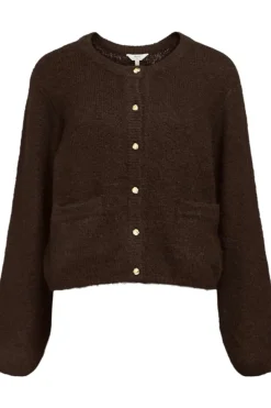 Best Object Objsaggia Re L/S Knit Cardigan 4872680 Seal Brown Melange