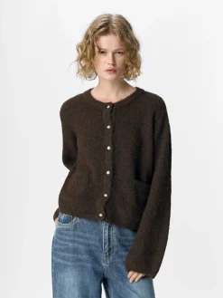 Best Object Objsaggia Re L/S Knit Cardigan 4872680 Seal Brown Melange