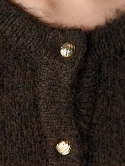 Best Object Objsaggia Re L/S Knit Cardigan 4872680 Seal Brown Melange