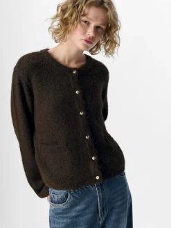 Best Object Objsaggia Re L/S Knit Cardigan 4872680 Seal Brown Melange