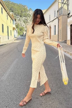 Online BYIC Odaic Dress A1015 Yellow Flower Print