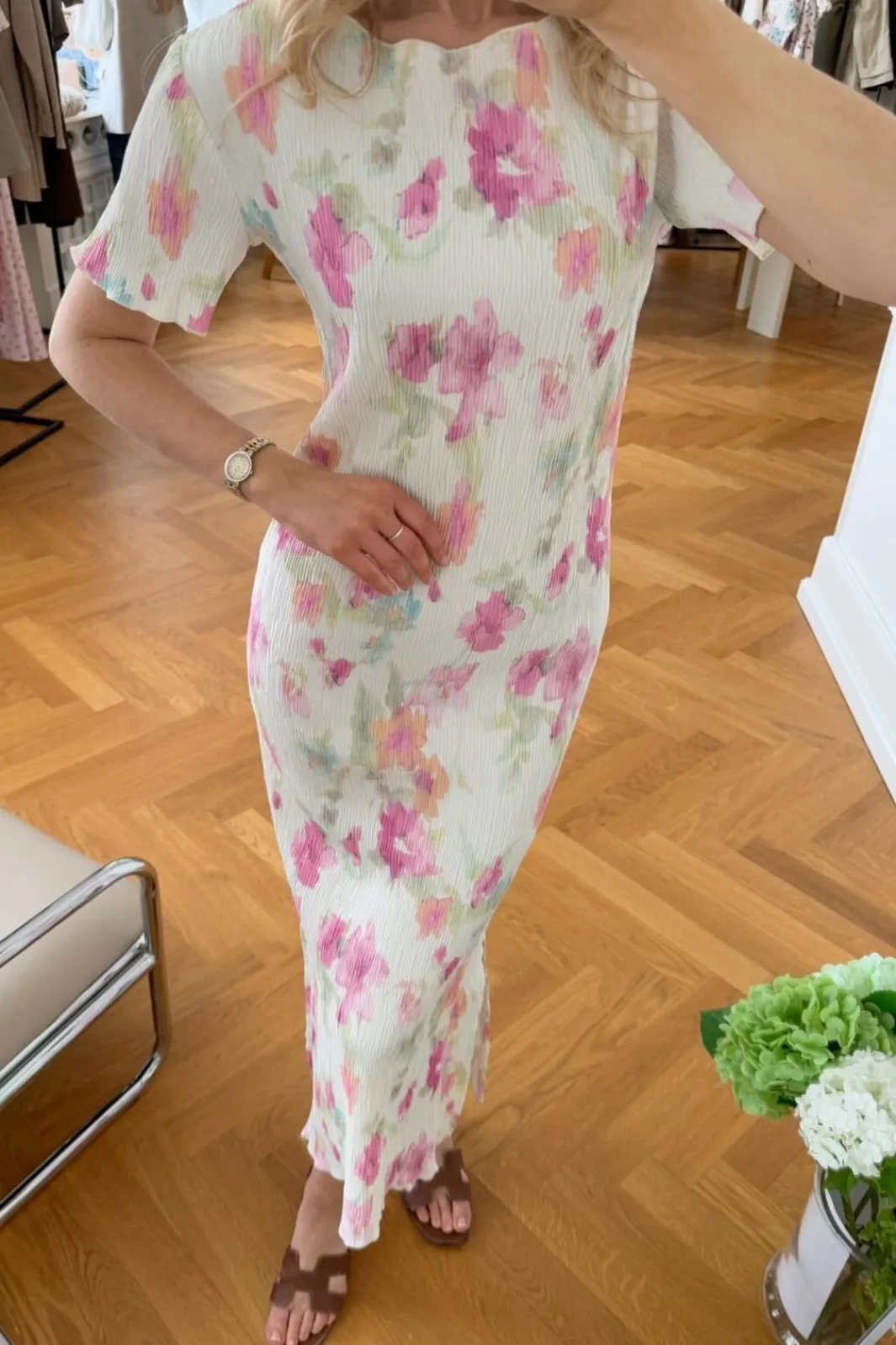 BYIC Odaic Ss Dress A23834 Pink Flower Blush Print